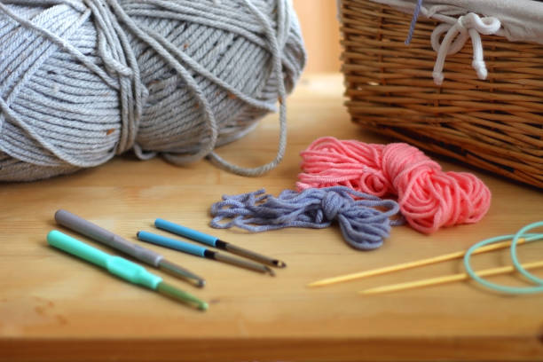 istock Needlecraft Supplies and Bookshelf 2058029924