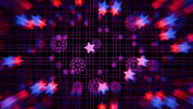 Fashion Forward: Glittering Stars and Diamonds in a Mesmerizing Loop, 3D animation