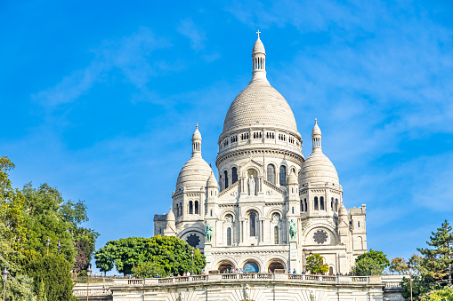 Paris, France - September 10, 2023 : Basilica of the Sacred Heart in Montmartre in Paris, France