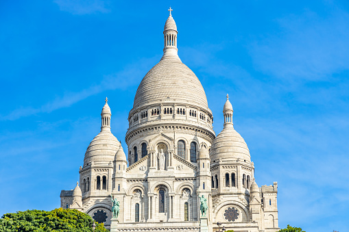 View of the Sacré Coeur Basilica de Montmartre in Paris, France