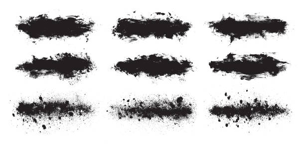 istock Black paint brush strokes isolated on white background. Dark watercolour set. Abstract grunge texture effect bundle. Graphic design element grungy painted style concept for banner, ads, offer, big, mega, or flash sale 2058066564