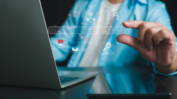 istock SEO Search Engine Marketing, Businessman using a computer for analysis, SEO Search engine optimization, Marketing ranking traffic website internet, Business technology, marketing concept. 2058094969