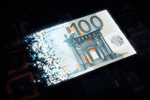 digital illustration of electronic money transfer
