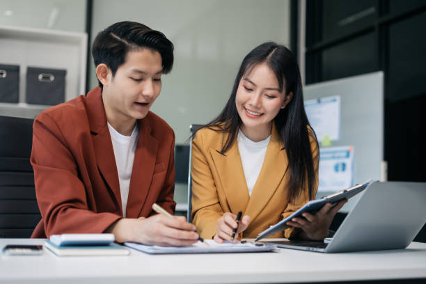 istock Project manager working and update tasks with milestones progress planning and professional investor working new start up project in the office. 2058135947