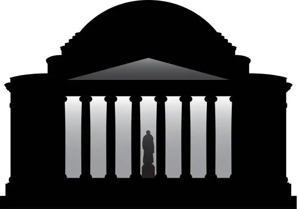 Vector illustration of Jefferson Memorial, Washington DC Silhouette