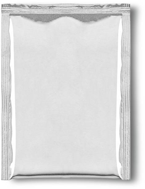 Close up view shiny packing product isolated on plain background.