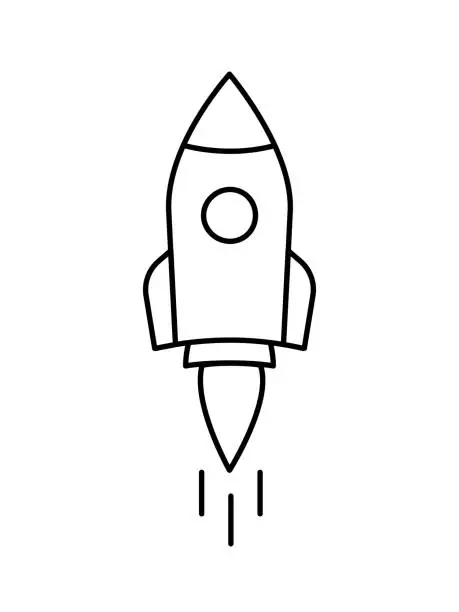 Vector illustration of rocket line