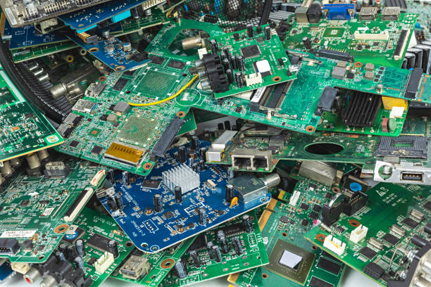 istock Electronic waste of mainboard computer - old TV circuit boards from recycle industry 2058175836