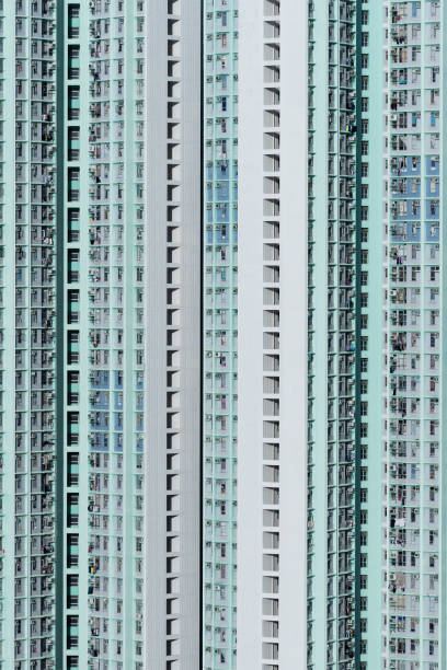 Exterior of high rise residential building of public Estate in Hong Kong city - foto de stock