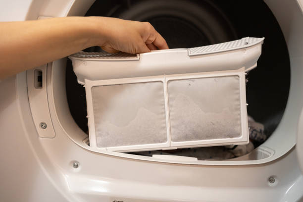 istock Dust and dirt trapped in the dryer filter 2058234158