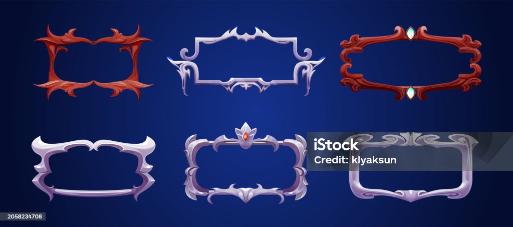 Medieval Game Rank Frames Set Stock Illustration - Download Image Now ...