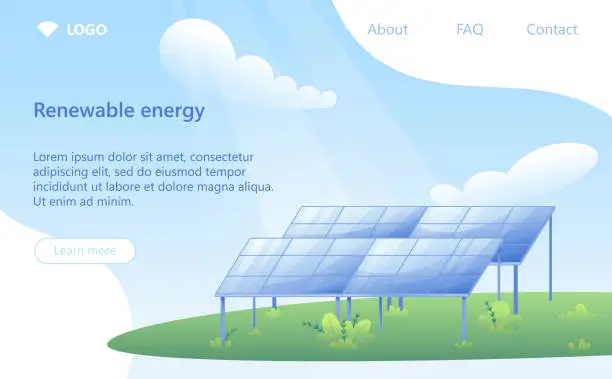 Vector illustration of Renewable energy web banner