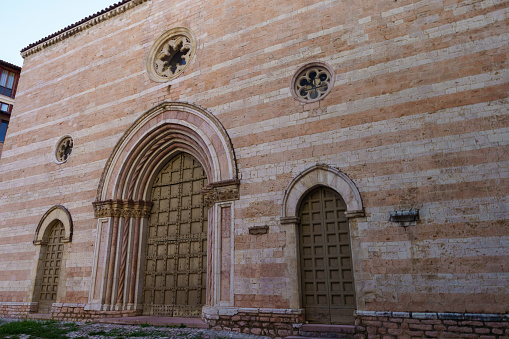 Foligno, Italy - July 25, 2023: Historic buildings of Foligno, Perugia province, Umbria, Italy: Duomo