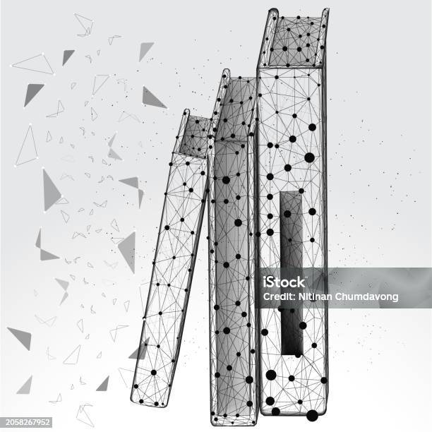 Book Wire Frame Open Book And Elearning Low Poly Wireframe Digital Online Education ...