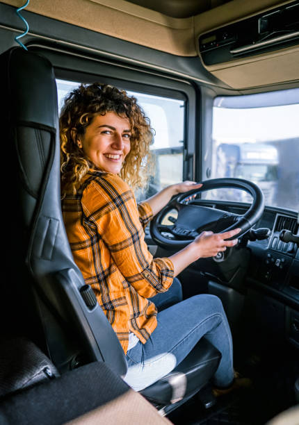 istock Female truck driver 2058289435