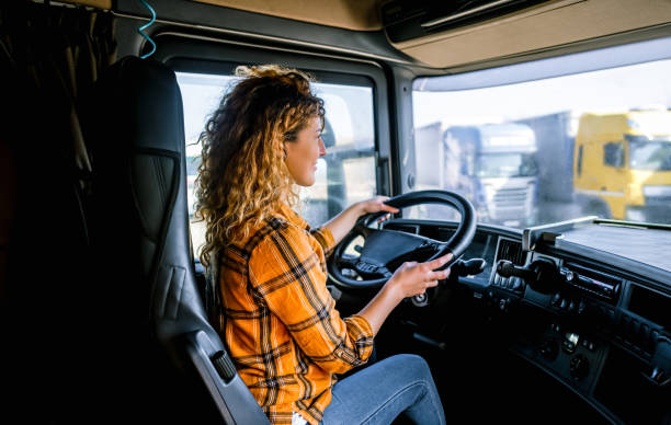 istock Female truck driver 2058292145