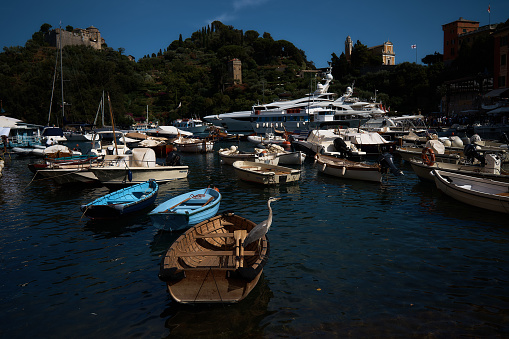 Kurucesme, Istanbul, Turkey - August 21 2017: Boats moored in besiktas kurucesme coast in Turkey