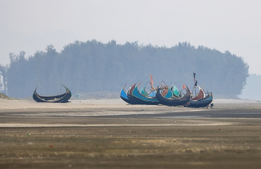 fishing boat at cox's bazar,Bangladesh.Cox's Bazar Sea Beach is the world's longest unbound beach and one of the most beautiful beaches on this earth.