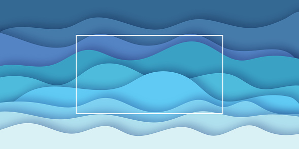 Modern abstract sea waves background with blue gradient colors