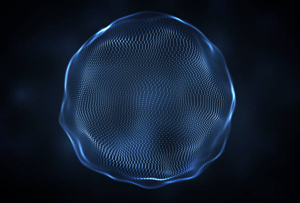 istock Black background with clouds. Abstract Globe Grid. Futuristic energy sphere on black background representing AI and future technologies. Copy space. 2058391913
