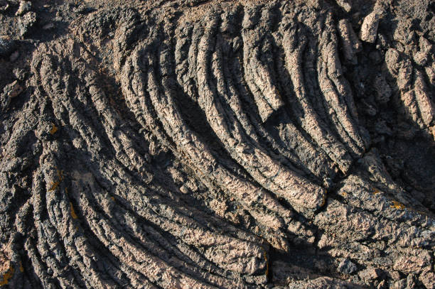Corded lava in the El Lajial area in El Hierro, Canary Islands