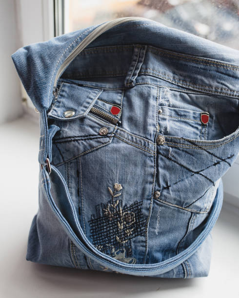 istock Women blue denim casual bag 2058403913