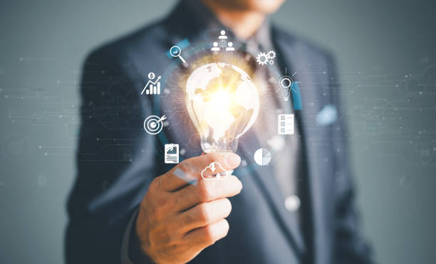 istock Ai tech expert business. Businessman show virtual graphic Global Internet connect robot. Chat AI, Artificial Intelligence, Futuristic technology transformation. Idea innovation and inspiration concep 2058409237