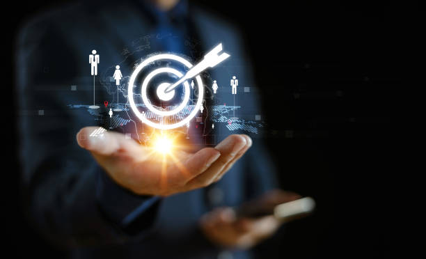 istock Audience target analysis. Population sampling focus for business research, sale marketing goal. Customer care services, customer relationship management (CRM). Market competition, big data discovery 2058409241