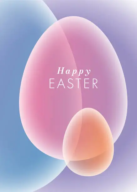 Vector illustration of Easter greeting card with egg.