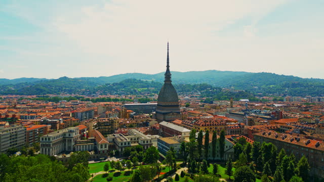 Turin City Center With Landmark Of Mole Antonelliana,Italy
