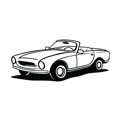 Cabriolet Retro Car Illustration