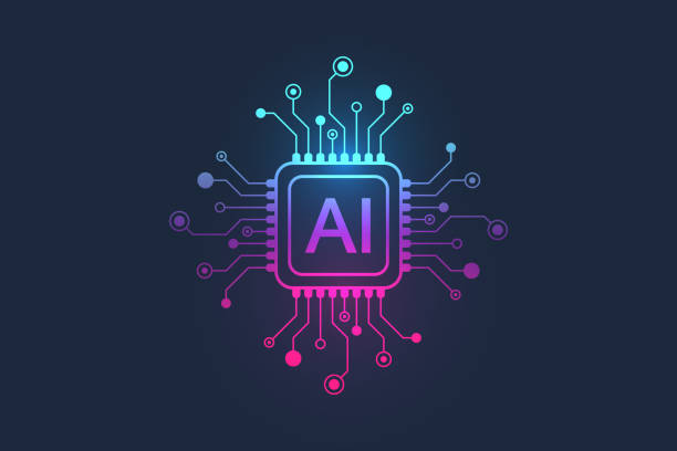Artificial intelligence icon, sign, logo in the circuit line style. AI processor vector icon flat design. Motherboard digital chip AI. Machine learning design. Artificial intelligence icon, sign, logo in the circuit line style. AI processor vector icon flat design. Motherboard digital chip AI. Machine learning design iot logo stock illustrations