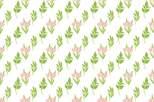 Garden flower, plants, botanical, seamless vector design for fashion, fabric, wallpaper and all prints on white background. Spring pattern. Summer pattern