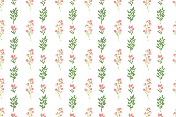 Vector illustration of Garden flower, plants, botanical, seamless vector design for fashion, fabric, wallpaper and all prints on white background.