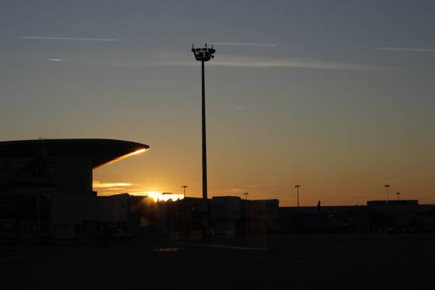 istock Sunset Silhouette: Bucarest Airport's Evening Glow 2058517759