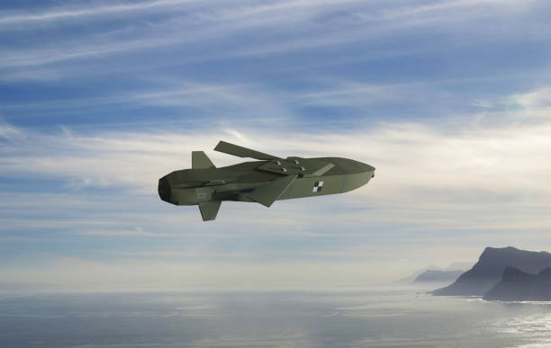 istock Taurus Cruise Missile on the sky, low poly 3D model. 2058524050