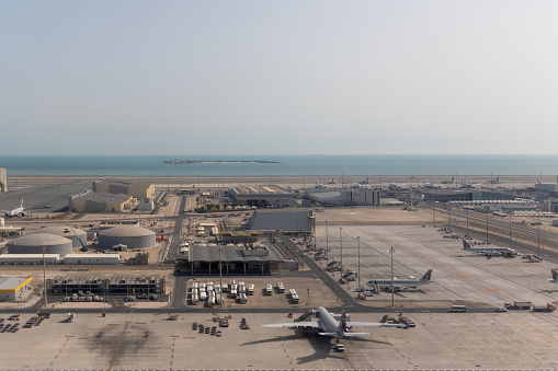 Doha, Qatar - February 20, 2024 : General view of the Hamad International Airport in Doha, Qatar.