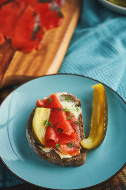 Classic Gravadlax Salmon on Toasted Bread