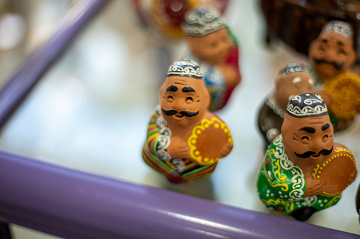 Moroccan figurines on a market in Marrakech, Morocco