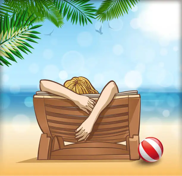 Vector illustration of relax beach time