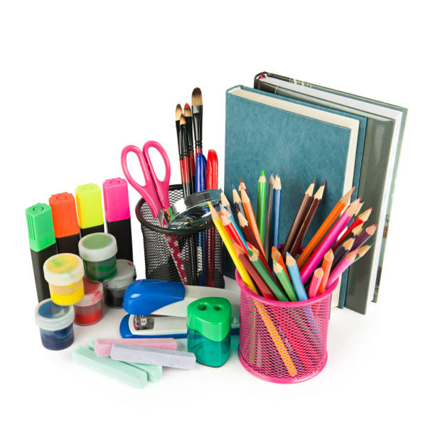 istock school supplies isolated on white background. 2058576868