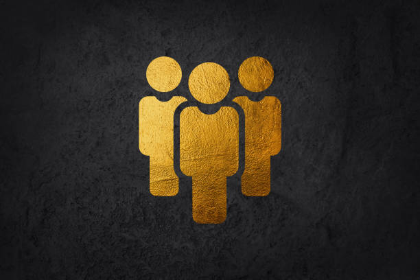 Isolated Blue Team of Three Businessmen Icon