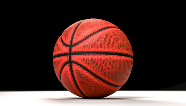 istock front view of a basketball on a white floor on a black background render three-dimensional image 2058661168
