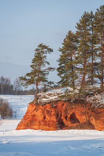 Red rocks near the river Salaca in Vidzeme region, Latvia