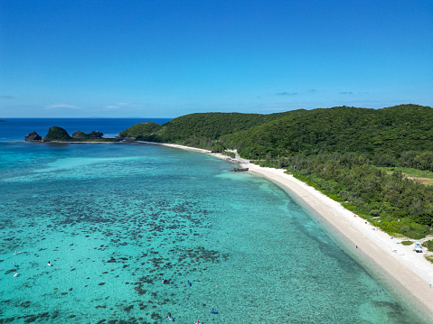 awesome ama beach at zamami island, kerama islands, okinawa islands, japan.