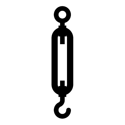 Turnbuckle tensioning wire concept hardware icon black color vector illustration image flat style simple