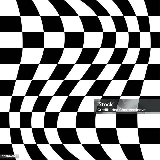 Abstract Checker Pattern Vector Black And White Seamless Checker Pattern Vector Illustration Wavy Chess ...