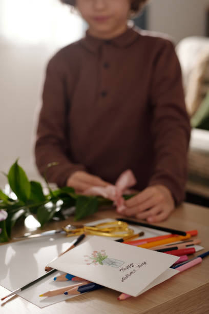 istock Greeting card with drawing of flowers 2058743803