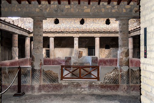 Rooms of the ancient Roman Villa Oplontis near Pompeii, Southern Italy