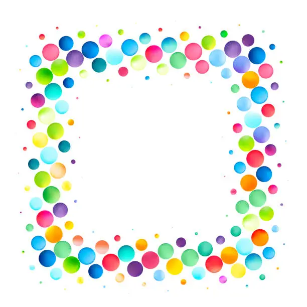 Vector illustration of Circular Color Dots Frame
